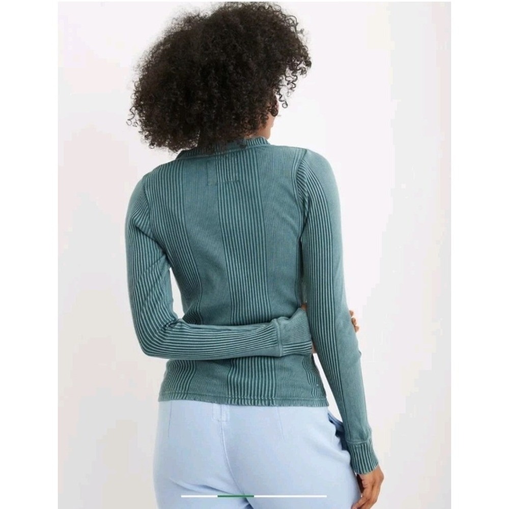 Aerie Road Trip Long Sleeve Henley Shirt Soft Ribbed Size L Y2K Bella Swan